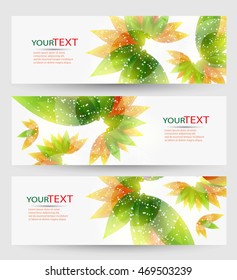 Set of three Abstract vector eps10 headers with place for your text