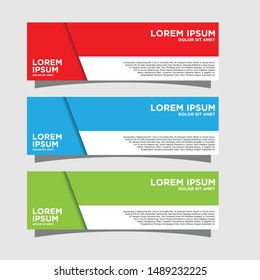 Set of three abstract vector geometric banners.modern template design for web