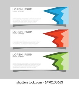 Set of three abstract vector geometric banners.modern template design for web