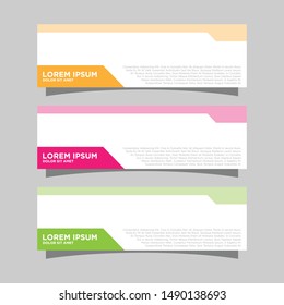 Set of three abstract vector geometric banners.modern template design for web