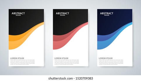 set of three abstract wave cover designs