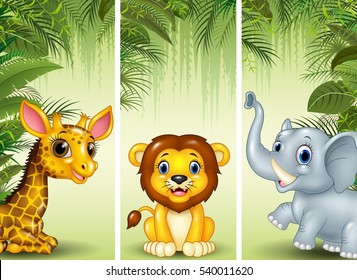 Set of three african animals

