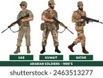 Set of Three Arabian Soldiers from 1990