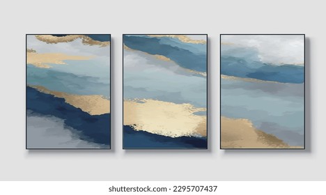 Set of three art paintings, abstract paintings, vector files, vector illustrations, wall decor, postcards, wallpapers, posters, cards, murals, rugs, hanging pictures, prints