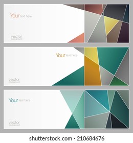 Set of three banners, abstract  geometry