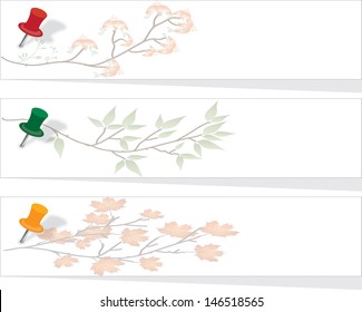 set of three banners, abstract headers