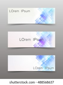 Set of three banners with with an abstract pattern, 