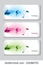 Set of Three Banners. Abstract Vector Headers.