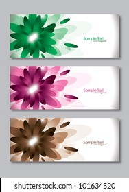 Set of Three Banners. Abstract Vector Headers.