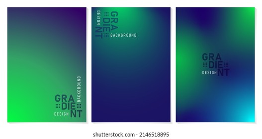 set of three banners with gradient green and dark blue backgrounds, applicable for website banner, web design template, sign, ads campaign, advertising, advertisement, social media posts, motion video