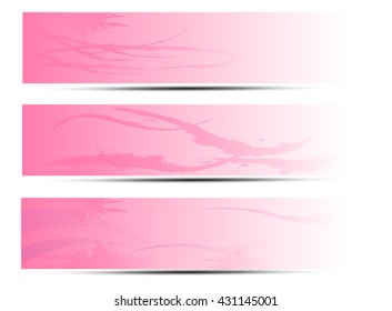 set of three banners,abstract background with pink color,vector