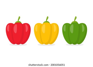Set of three bell peppers vector