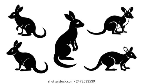 Set of THREE Bilby Animal Silhouettes