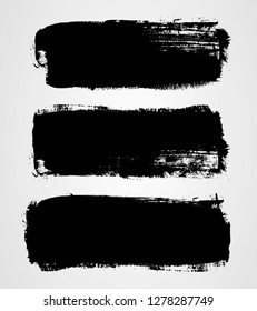 Set of three black grunge banners for your design
