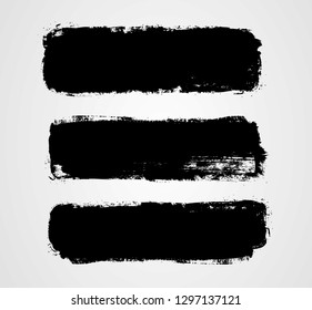 Set of three black grunge banners for your design