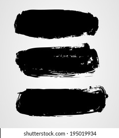 Set of three black grunge banners for your design