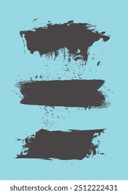 Set of three black grunge banners for your design 