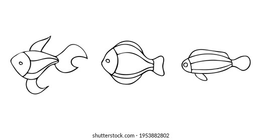 Set of three black linear ribs