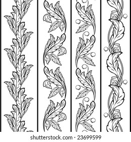 Set from three black and white borders