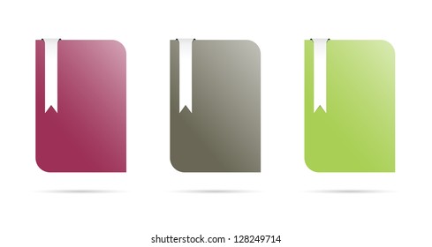 Set of three blank color templates with bookmark / color templates with bookmark