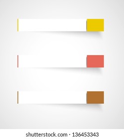 Set of three blank labels with blank tag / bar label with tag