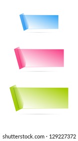 Set of three blank modern glossy style tags ready for your text / glass style tags