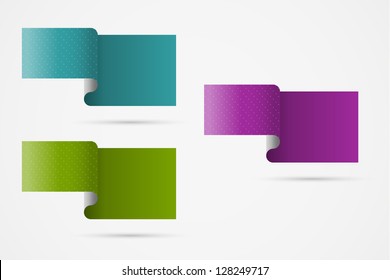 Set of three blank ribbon effect templates ready for your text / ribbon effect template
