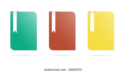 Set of three blank templates with bookmark / blank template with bookmark