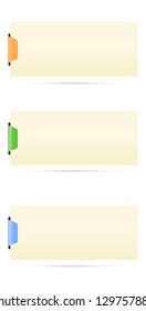 Set of three blank templates, ready for your text / tag button