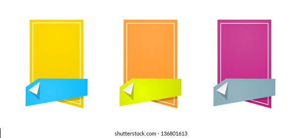 Set of three blank templates ready for your text / futuristic rectangle template