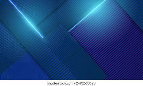 Set of three blue background with modern corporate concept, suit for presentation design, business card, technology banner and more