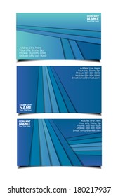 set of three blue visit cards