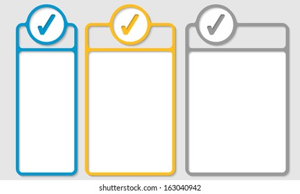 set of three bo for any text with check box