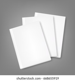 Set Of Three Book/magazine Template On Isolated Background. Mockup Template Ready For Design.