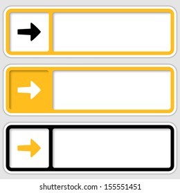 set of three boxes for any text with arrows