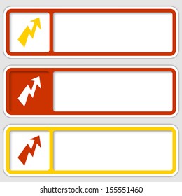 set of three boxes for any text with flash mark
