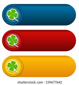 set of three boxes for insertion text with cloverleaf