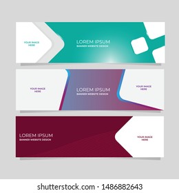 Set of three business banner. modern template design