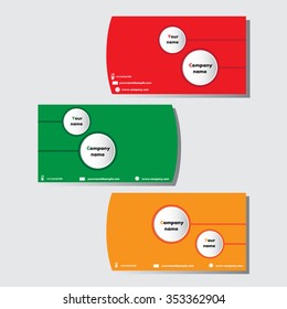 A set of three business cards. Vector illustration