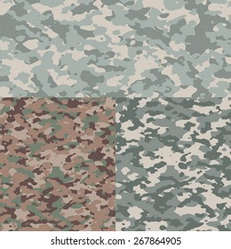 Set of three camouflage vector textures