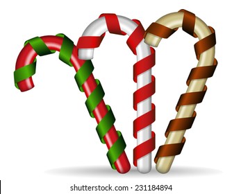 Set of three candy canes