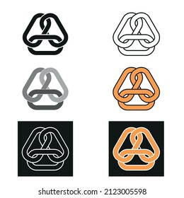 Set of three chain links logo design