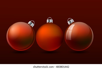 Set of three Christmas balls