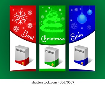 a set of three Christmas banner
