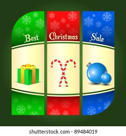 a set of three Christmas banner