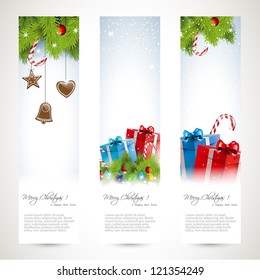 Set of three Christmas banners