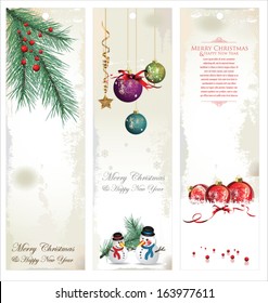 Set of three Christmas banners