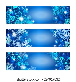 Set of three Christmas banners. With space for text