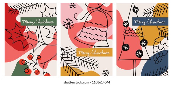 Set Of Three Christmas Greeting Cards