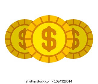 set three coins money dollar currency